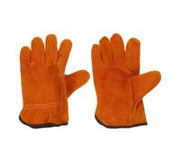 Toddmomy Guantes de Soldadura para Hombre y Mujer, Resistentes al Calor y Desgaste, de Piel de Vaca Naranja, Ideales para Demolición y Mantenimiento Industrial