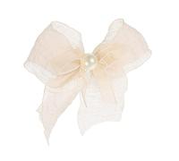 Toddmomy Horquilla de Lazo Exquisita para Niñas Pinza de Encaje de Tul con Decoración de Perlas Falsas Elegante Accesorio Pelo para Niñas Pequeñas para Ceremonias y Fiestas