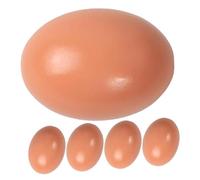 Toddmomy Huevos Falsos De Madera para Gallinas 5 Unidades Tamaño Pequeño Simulación Realista Arte Manual Niños Decoración Pascua Juego Creativo Hogar