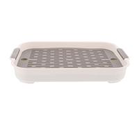 Toddmomy Inodoro para Mascotas de Conejos Caja de Arena Antivuelco y Cerca Entrenadora, Base Filtrante para Hámsteres, Chinchillas y Cobayas, para Uso en Interiores y Exteriores