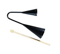 Toddmomy Instrumento De Percusión Agogó Infantil Campana Doble Tonos Juguete Musical Didáctico Para Niño Niña Madera Color Negro Para Educación Temprana