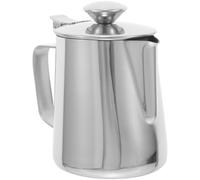 Toddmomy Jarra para Espumar Leche de Acero Inoxidable 304 con Capacidad de 350ml y Tapa, Segura y Resistente para Uso en Casa