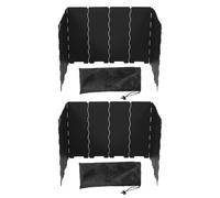 Toddmomy Juego de 2 Protectores contra el Viento para Estufas de Exterior, Pantalla Plegable a Prueba de Viento, Paravientos para cocinas de Camping, Barrera contra el para quemadores de Gas para