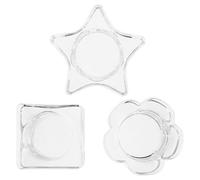 Toddmomy Juego de 3 Platos de Vidrio para Decoración de Uñas Formas de Estrella, Pétalo y Cubo de Hielo, Adecuado para Limpieza de Pinceles y Mezcla de Esmaltes en Gel