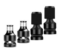 Toddmomy Juego de 4 Adaptadores de Taladro de Impacto, Adaptador de Enchufe de 1/2 a 1/4 Pulgada, Acero Cromo-vanadio Resistente para Uso Profesional y Bricolaje