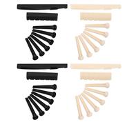 Toddmomy Juego de 4 pasadores de puente y cejuela para guitarra - Repuestos para guitarras acústicas - Kit de pasadores de puente y cordal de plástico para reparación