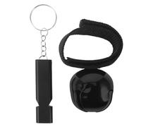 Toddmomy Juego de Campanas de Advertencia de Osos y Silbato de Supervivencia de Emergencia, Kit Portátil en Color Negro, para Senderismo, Camping, Ciclismo y Actividades al Aire Libre