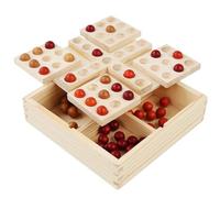Toddmomy Juego de Go y Ajedrez de Madera Adultos con Tablero Giratorio y Soporte para 3 Jugadores, Juego Educativo Interactivo de Mesa
