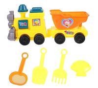 Toddmomy Juego de Juguetes de Playa para Niños Cubo, Pala y Camión Volquete de Plástico Amarillo, Ligero Fiestas Playa Color Aleatorio