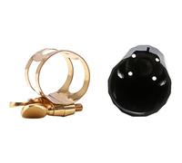 Toddmomy Juego de Ligadura y Clip para Saxofón Alto, Tapa de Saxofón Duradera de Metal Dorado, Accesorio Ligero para Instrumentos de Viento, Estabilizador de Tubo para Músicos