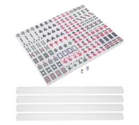 Toddmomy Juego de Mahjong Mini Portátil 20 Mm Tamaño de Viaje con Fichas Compactas de Alta Densidad y Pulsadores Incluidos, Mosaicos Fáciles de Leer para Reuniones Familiares y Juegos