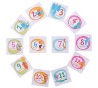 Toddmomy Juego de Pegatinas Mensuales para de 1 a 12 Meses Accesorio para Fotos de Recién Nacido Pegatinas Adhesivas Precortadas para Logros del Primer Año Diseño Animales Adorables