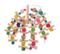 Toddmomy Juguete Colgante para Loros Bolas de Colores, Elaborado Hoja de Maíz y Corazón de Maíz, para Morder y Escalar en Jaulas, Accesorio Creativo y Saludable para Mascotas Pequeñas