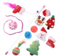 Toddmomy Juguetes Interactivos para Gatos con Sonidos Chirriantes Varitas de Entretenimiento Portátiles y Elementos Navideños para Gatos de Interior