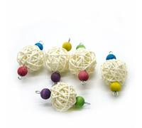 Toddmomy Juguetes para Morder Pájaros 10 Piezas Pelota de Ratán Natural para Loros y Periquitos, Juguete Educativo Colgante para Aves Pequeñas Que Fomenta Ejercicio y Entretenimiento
