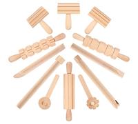 Toddmomy Juguetes para Niños 1 Juego De Herramientas Herramientas De Plastilina De Madera con Cortadores Rodillos Extrusoras De Masa Accesorios De Plastilina para Regalo De Niños Pequeños