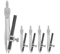 Toddmomy Kit de 5 Brújulas Materiales de Madera y Metal para Dibujo Técnico Fácil de Transportar, Adecuado para Dibujo Profesional y Uso en Casa
