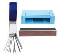 Toddmomy Kit de Archivos para Cejuela y Cejilla de Guitarra Acústica Palanca de Aluminio de Herramienta de Lijado para Puente y Cejuela Color Azul Compatible con Guitarra Acústica y