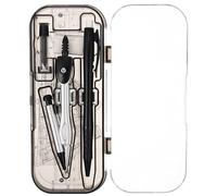 Toddmomy Kit de Dibujo Técnico Profesional Compás y Regla Negra | Plástico y Metal, Portátil y Ligero, para Arte Diseño y Ingeniería Civil, Caja Incluida