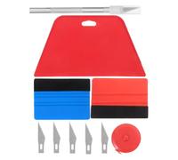 Toddmomy Kit de Herramientas Abs y Acero para Alisar Papel Tapiz, Herramienta para Quitar Papel Tapiz Raspador y Escobilla, Cuchillo de Grabado y Cinta Métrica, para Instalación de