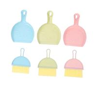 Toddmomy Kit De Mini Escobas y Recogedores De Limpieza para Jaulas, Cepillos Ergonómicos De 6 Piezas En Colores Verde, Rosa y Azul, Accesorios para Conejos, Hámsteres y Animales Pequeños