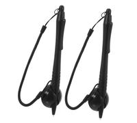 Toddmomy Lápiz Óptico Resistivo con Cordón Antipérdida para Pantalla Táctil, para Profesionales Industriales, Diseño Compacto, Uso en Sistemas Pos y Navegación, Color Negro, Paquete de 2