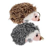 Toddmomy Llavero De Peluche Erizo para Niños Pequeño 2 Piezas Color Gris Plata y Marrón Oscuro Colgante Decoración Mochila Obsequio