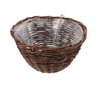 Toddmomy Maceta Colgante Tejida de Mimbre para Jardín Exterior y Balcón, Cesta Colgante Mediana de Mimbre Rojo, Jardinera para Plantas Decorativa, Resistente y Artesanal