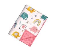 Toddmomy Manta para Cuna de Ñiño con Puntos Elevados Rosa, Tejido Suave Adecuado para Recién Nacidos y Pequeños, para Viajar y Uso Diario