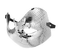 Toddmomy Máscara de Media Cara Plateada de Plástico Ligera Superficie Reflectante para Fiestas de Discoteca y Club en Interiores