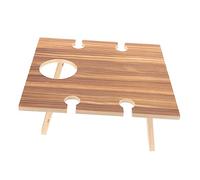 Toddmomy Mesa de Picnic de Madera Plegable para Exterior Mesa de Vino Portátil Muebles de para Camping y Picnics Soporte para Copas de Vino Diseño Práctico