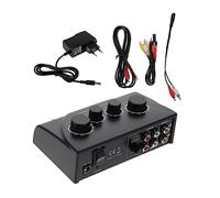 Toddmomy Mezclador De Audio De Dos Canales Profesional Para Karaoke Con Doble Entrada De Micrófono, Mini Mezclador Compacto Abs Negro, Adecuado Para Equipos Dj y Pc, Suministro Ktv Ac220v