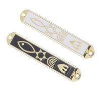 Toddmomy Mezuzá de Puerta Judía de Aleación de Zinc Negra, Delicada y Decorativa, 2 Piezas para Decorar Múltiples Lugares Estilo Distintivo