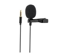 Toddmomy Micrófono De Solapa Omnidireccional Clip Negro, Cable De 1,5 M, Mini Micrófono para Grabación Móvil y Pc, Incluye Esponjas Negras y Rojas para Entrevistas y Transmisiones