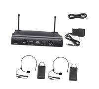 Toddmomy Micrófono Inalámbrico Transmisores De Cuerpo Micrófonos De Diadema Receptor UHF De Dos Canales para Karaoke Casa o Escenario De Doble UHF