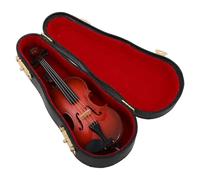 Toddmomy Mini Violín Madera con Arco Soporte y Estuche Adorno Realista Instrumento Musical Miniatura para Oficina Hogar y Regalo para Amantes Música