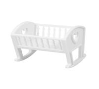 Toddmomy Miniatura Cuna Decoración Clásica Blanca para Casa Muñecas Muebles Realistas Duraderos Accesorios para Escena Miniatura Réplica Detallada para Dormitorio Muñecas