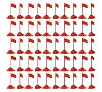 Toddmomy Modelo Bandera Roja de Plástico 50 Piezas para Decoración de Escenas, Juguetes Miniatura para Mesa de Arena, Tamaño Pequeño y Ligero, Adecuado para Uso Infantil y Manualidades