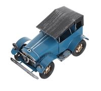 Toddmomy Modelo de Coche de Hierro Vintage Azul Acabado Artesanal para Decoración Retro en Vitrinas y Colecciones de Automóviles Clásicos