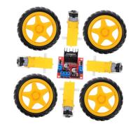 Toddmomy Módulo De Controlador De Motor Placa De Accionamiento Chasis De Auto Inteligente Kit De Motorreductor De Velocidad CC y Rueda Robotica