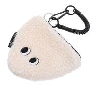 Toddmomy Monedero De Peluche Lindo Forma De Onigiri para Mujer Cartera De Llaves y Monedas con Diseño Único y Práctico Accesorio Compacto y Colgante para Bolsos