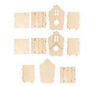 Toddmomy Nido de Pájaro Casero de Madera Maciza de Paulownia sin Pintar, 4 Piezas para Decoración y Caja de Cría de Aves, Incluye Modelo Patrón de Líneas, Adecuado para Manualidades