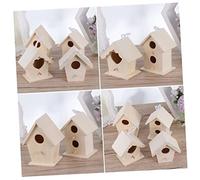 Toddmomy Nido De Pájaro De Madera Creativo Decorativo, Adorno De Jardín De Madera Natural, Set De 4 Unidades con Formas Variadas, para Decoración del Hogar, Oficina y Bricolaje