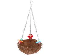 Toddmomy Nido para Pájaros de Cáscara Natural Colgante, Cama Hamaca para Loros y Aves, Casa Exterior para Cría y Descanso, Accesorio para Jaulas de Pájaros al Aire Libre Color Aleatorio