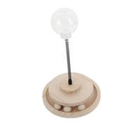 Toddmomy Palo de Gato Divertido Que Falta Comida ventosas de Pelota de latas de Espuma Juguetes de Ventosa para Mascotas Juguetes de Taza de para Gato de Madera Khaki