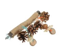 Toddmomy Percha para Loro De Madera Natural Masticable y Juguete Entrelazado De Cuerda para Jaula De Loro Yaco Soporte para Descanso y Entretenimiento Aves Mascota