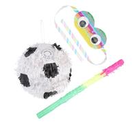 Toddmomy Piñata de Fútbol Colgante para Fiestas Infantiles, Juego de Palitos de Piñata Coloridos, Kit de 3 Piezas (piñata, Palo y Venda), Decoración Temática para Cumpleaños y