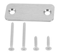 Toddmomy Placa de Relleno para Orificio de Cerrojo de Acero Inoxidable, Esquina Redondeada B5, Kit 1 Placa y 4 Tornillos (2 Cortos 2 Largos), Reparación de Cerraduras para Puertas