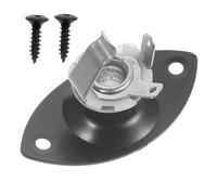 Toddmomy Placa de Zócalo para Guitarra Eléctrica, Jack de Entrada Ovalado, Metal Negro, Instalación Fácil, para Guitarristas Varios estilos