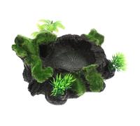 Toddmomy Plato de Resina para Reptiles Tazón Antideslizante para Agua y Comida para Terrarios Accesorio Práctico para Alimentación y Hidratación de Mascotas Reptiles